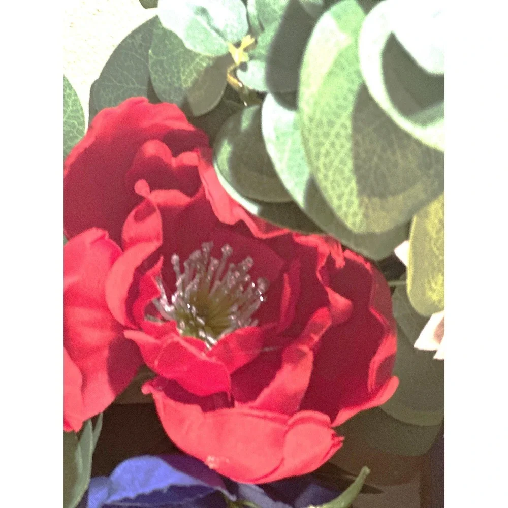 Patriotic USA Wreath, Red White Blue Floral, Veteran Memorial Day